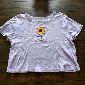 Hollister Baby Tee Lavender w/Sunflower